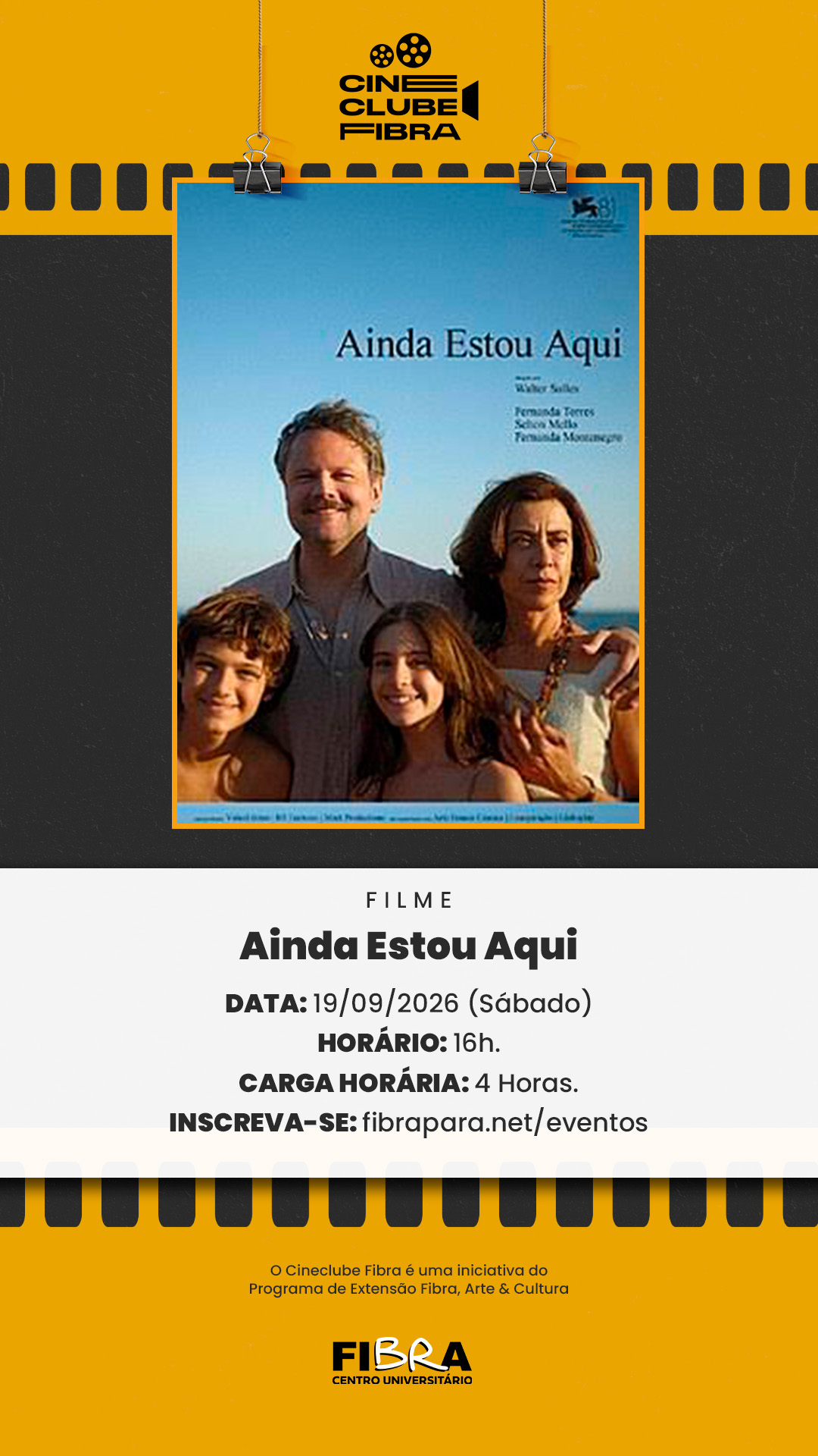 Cineclube Fibra - Ainda estou aqui